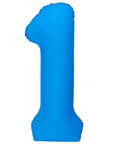 Globo azul neón número 1 de DecoChamp de 34 pulgadas