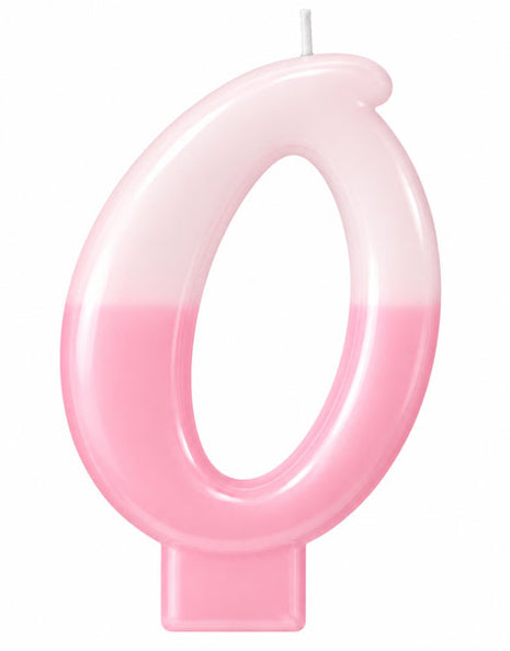 2.75 in Amscan Pink Number 0 Candle