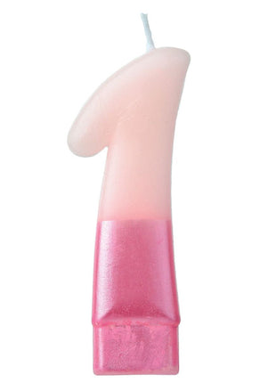 2.75 in Amscan Pink Number 1 Candle