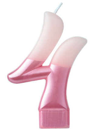 2.75 in Amscan Pink Number 4 Candle