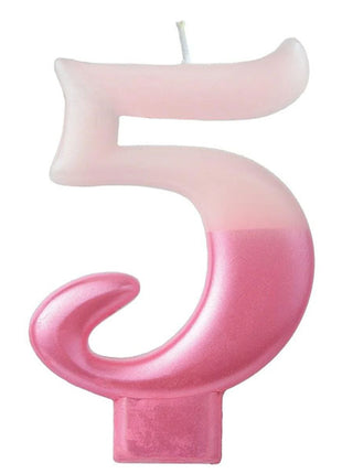 2.75 in Amscan Pink Number 5 Candle