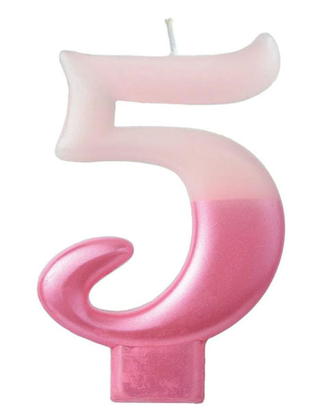 2.75 in Amscan Pink Number 5 Candle