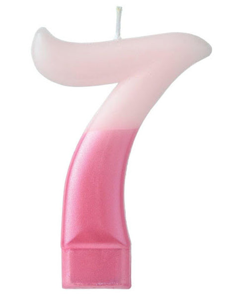 2.75 in Amscan Pink Number 7 Candle