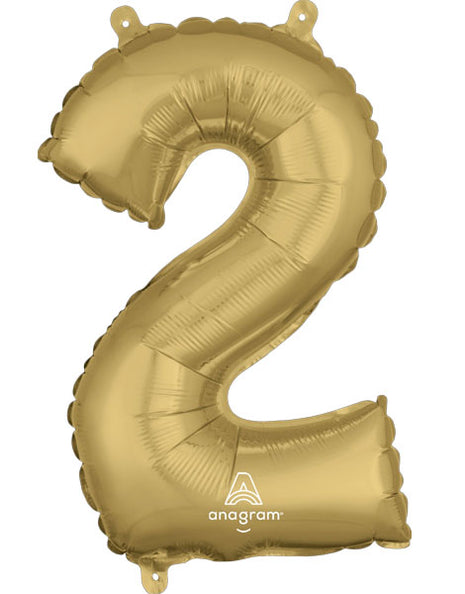 34in Anagram White Gold Number 2 Balloon - Joker Party Supply