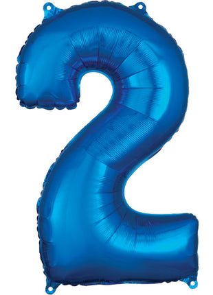 34in Anagram Blue Number 2 Balloon - Joker Party Supply