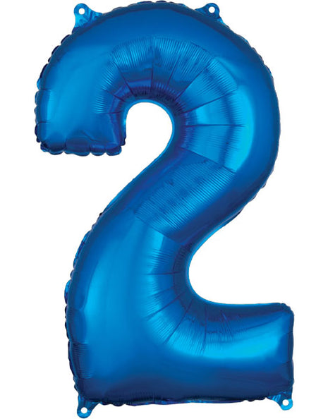 34in Anagram Blue Number 2 Balloon - Joker Party Supply
