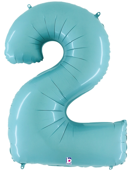 34in Betallic Pastel Blue Number 2 Megaloons - Joker Party Supply
