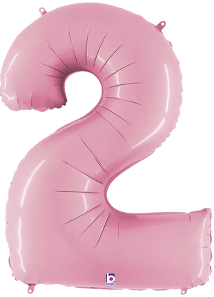 34in Betallic Pastel Pink Number 2 Megaloons - Joker Party Supply