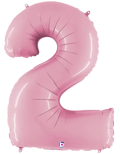 34in Betallic Pastel Pink Number 2 Megaloons - Joker Party Supply