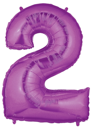 34in Betallic Purple Number 2 Megaloons - Joker Party Supply
