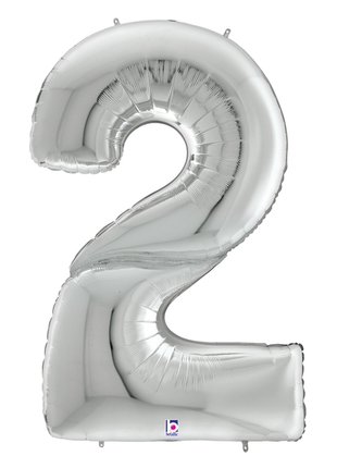64in Betallic Silver Number 2 Gigaloons