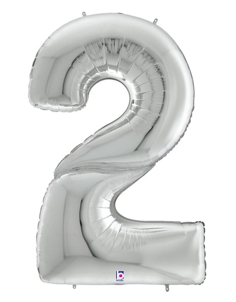 64in Betallic Silver Number 2 Gigaloons