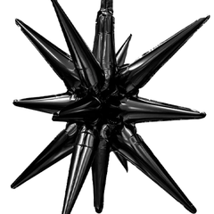 22in DecoChamp Black Starburst Balloon - Joker Party Supply