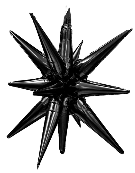 22in DecoChamp Black Starburst Balloon - Joker Party Supply