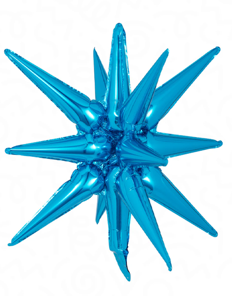 22in DecoChamp Blue Starburst Balloon - Joker Party Supply
