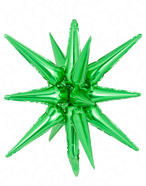 22in DecoChamp Green Starburst Balloon - Joker Party Supply