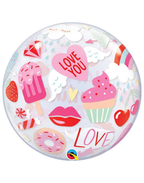 22in Qualatex Everthing Valentines Bubble Balloon