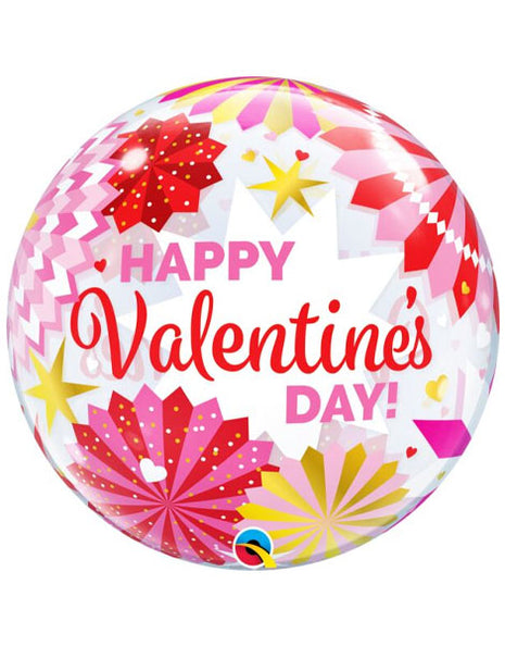 22in Qualatex Valentine Paper Fans Bubble Balloon