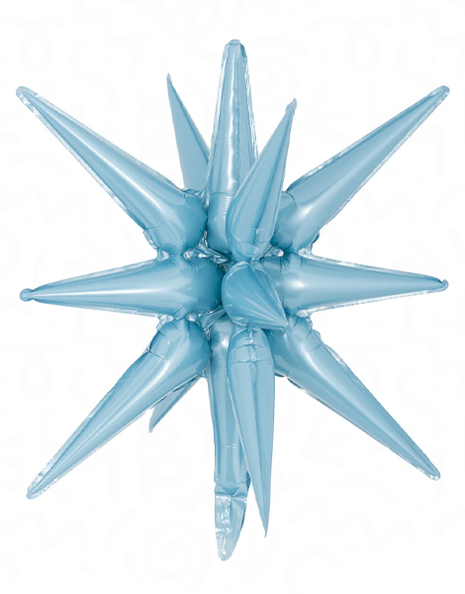 22in DecoChamp Light Blue Starburst Balloon - Joker Party Supply