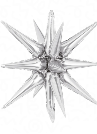 22in DecoChamp Silver Starburst Balloon - Joker Party Supply