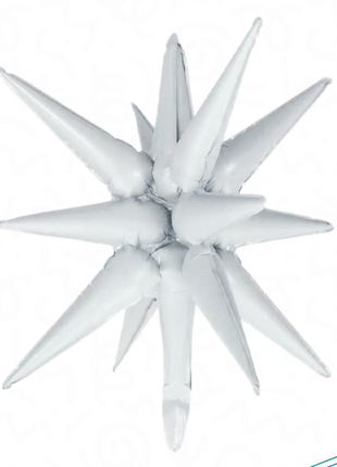 22in DecoChamp White Starburst Balloon - Joker Party Supply