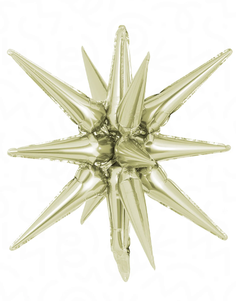 22in DecoChamp White Gold Starburst Balloon - Joker Party Supply