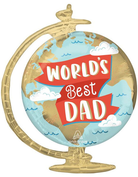 23in Anagram World's Best Dad Globe Balloon