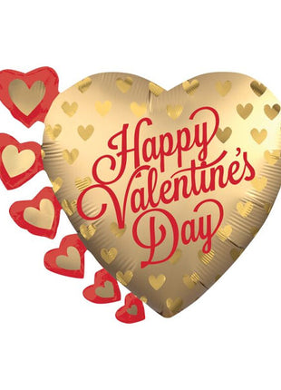 24in Anagram Satin Infused Pretty Gold Hearts Balloon