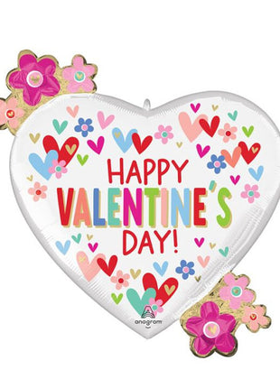 24in Anagram Valentine Hearts and Daisies Balloon