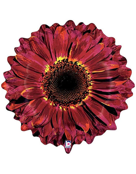 24in Betallic Burgundy SunFlower Balloon