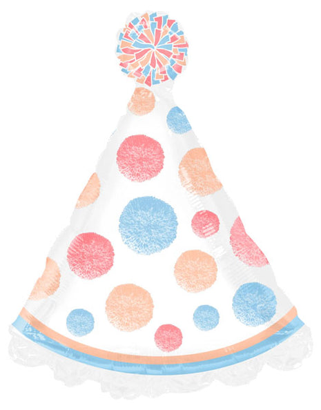 24in Tuftex Pom Pom Party Hat Balloon