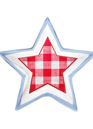 24in Tuftex Star USA Patriotic Picnic Gingham Star Balloon