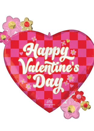 25in Anagram Checkerboard Valentine's Day Balloon
