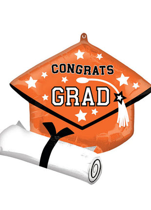 25in Anagram School Colors Orange Cap Balloon