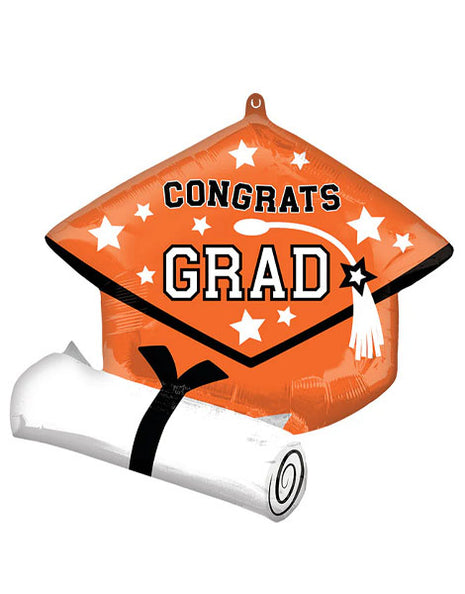 25in Anagram School Colors Orange Cap Balloon