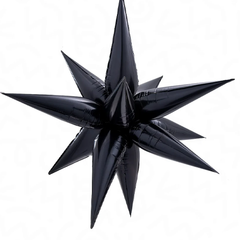 26in DecoChamp Black Starburst Balloon - Joker Party Supply
