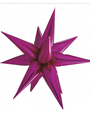 40in DecoChamp Hot Pink Starburst Balloon - Joker Party Supply