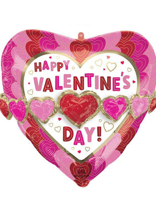26in Anagra happy Valentine's Day Wrapped in Hearts Balloon