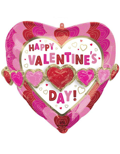 26in Anagra happy Valentine's Day Wrapped in Hearts Balloon