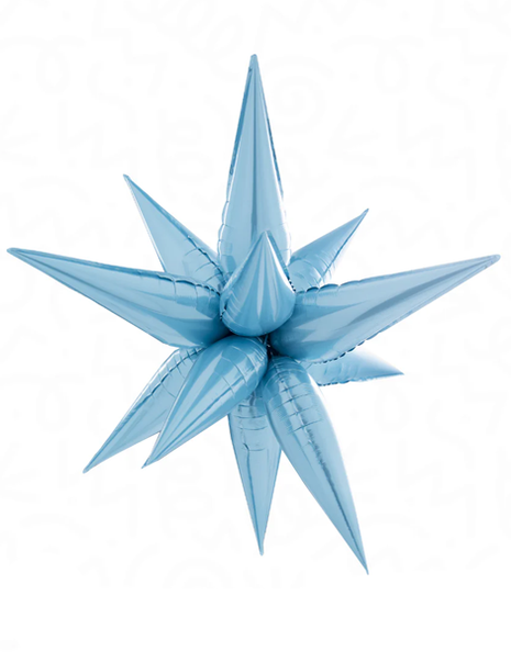 26in DecoChamp Light Blue Starburst Balloon - Joker Party Supply