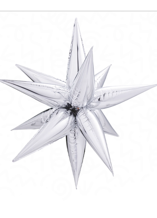 26in DecoChamp Silver Starburst Balloon - Joker Party Supply