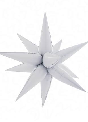 26in DecoChamp White Starburst Balloon - Joker Party Supply