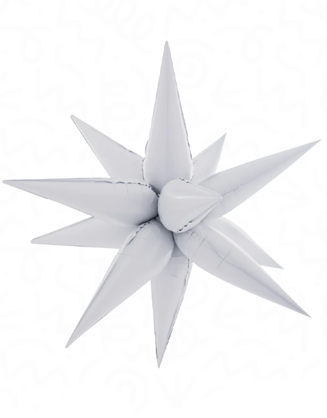 40in DecoChamp White Starburst Balloon - Joker Party Supply