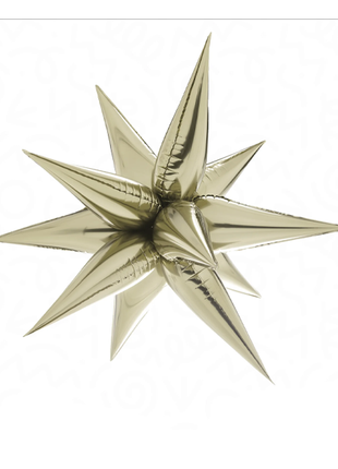 26in DecoChamp White Gold Starburst Balloon - Joker Party Supply