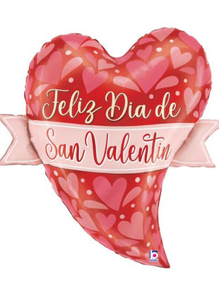 27in Betallic  San Valentin Corazon en Bandera Balloon
