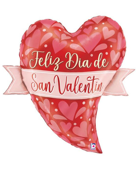27in Betallic  San Valentin Corazon en Bandera Balloon