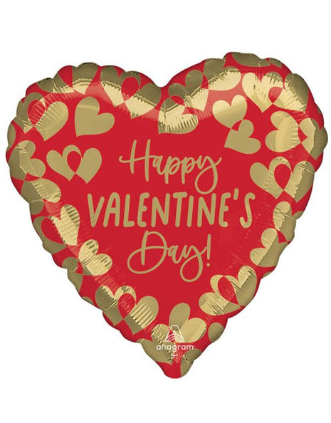 28in Anagram Golden Happy Valentine's Day Balloon