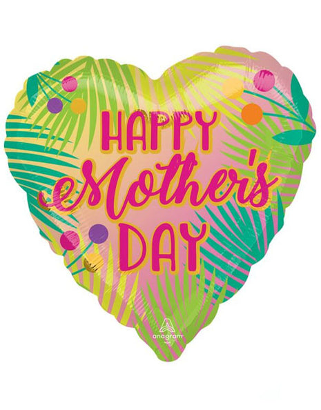 28in Anagram Happy Mother's Day Tropical Heart Balloon