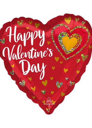 28in Anagram Happy Valentine's Day Glitter Hearts Balloon