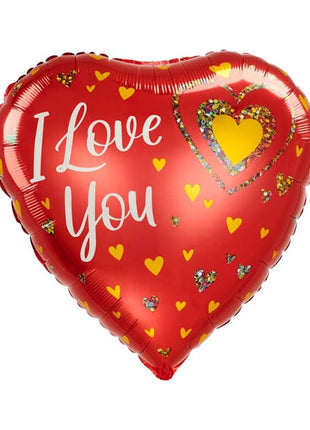 28in Anagram I Love You Glitter Hearts Balloon